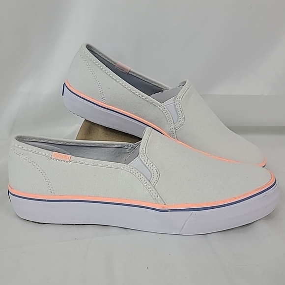NEW Keds Women's Double Decker CVS White/Coral Sz 8.5 NIB - Picture 1 of 7